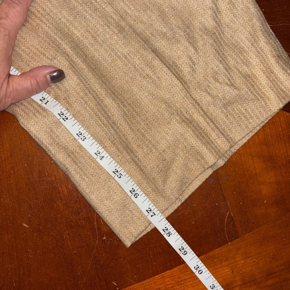 Barry Bricken | Vintage | Women's Size 10 Tan Striped Silk Blend Wide Leg Pants - Picture 9 of 11